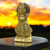 A beautifully handcrafted 4-inch Khatu Shyam Ji brass murti, ideal for worship, bringing prosperity, protection, and divine blessings into the home.