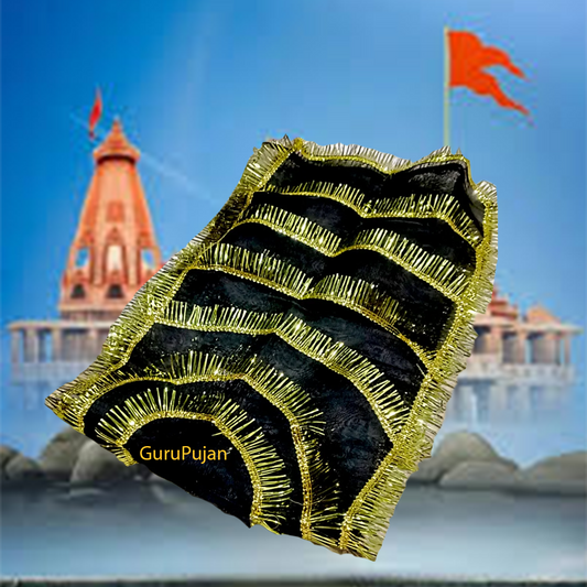 A black chunri for Maa Kali, Bhairav, and Shani Dev, made from high-quality fabric, used during spiritual rituals and religious ceremonies to invoke protection and blessings