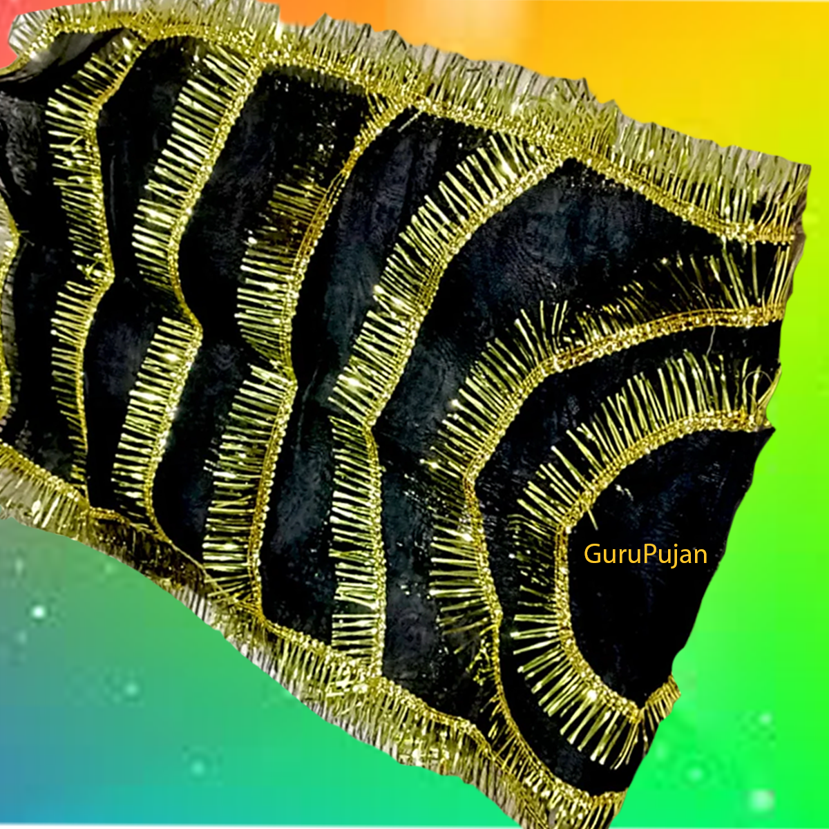 A black chunri for Maa Kali, Bhairav, and Shani Dev, made from high-quality fabric, used during spiritual rituals and religious ceremonies to invoke protection and blessings