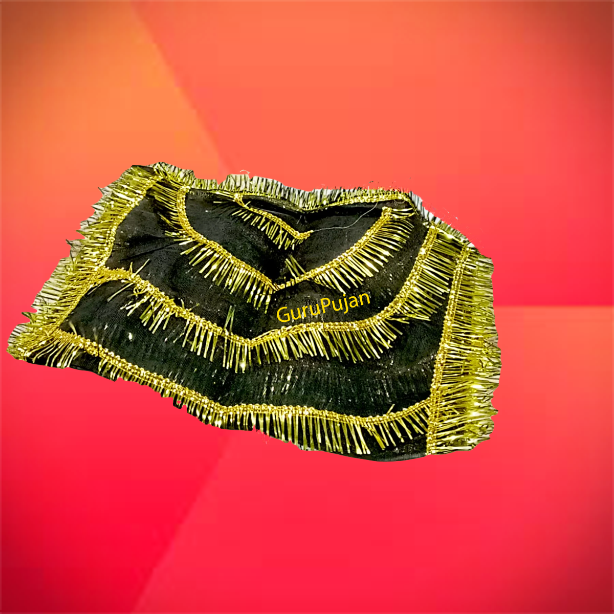 A black chunri for Maa Kali, Bhairav, and Shani Dev, made from high-quality fabric, used during spiritual rituals and religious ceremonies to invoke protection and blessings