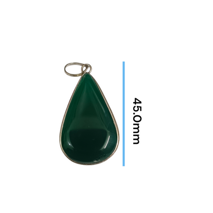 A close-up view of the Original Green Emerald Penna Pendant, showcasing the lab-certified green emerald gemstone, perfect for enhancing emotional wellbeing.