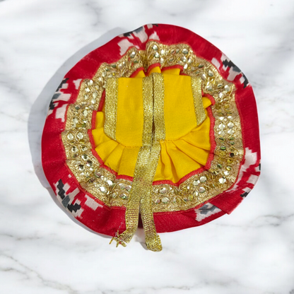 A divine Laddu Gopal Italian Style Dress made of premium fabric, designed for small Laddu Gopal idols (Size 1 No.). 