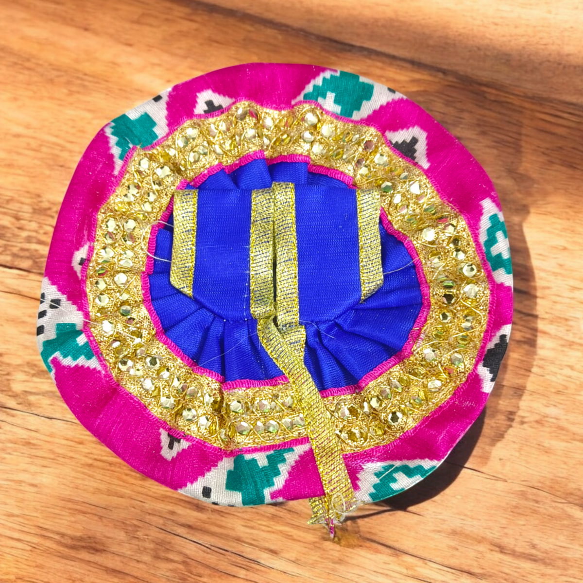 A divine Laddu Gopal Italian Style Dress made of premium fabric, designed for small Laddu Gopal idols (Size 1 No.). 