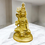 A divine Shiv Ji Brass Idol in a Blessing Pose, perfect for worship, meditation, and pooja room, symbolizing peace and protection.