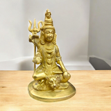 A divine Shiv Ji Brass Idol in a Blessing Pose, perfect for worship, meditation, and pooja room, symbolizing peace and protection.