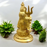 A divine Shiv Ji Brass Idol in a Blessing Pose, perfect for worship, meditation, and pooja room, symbolizing peace and protection.