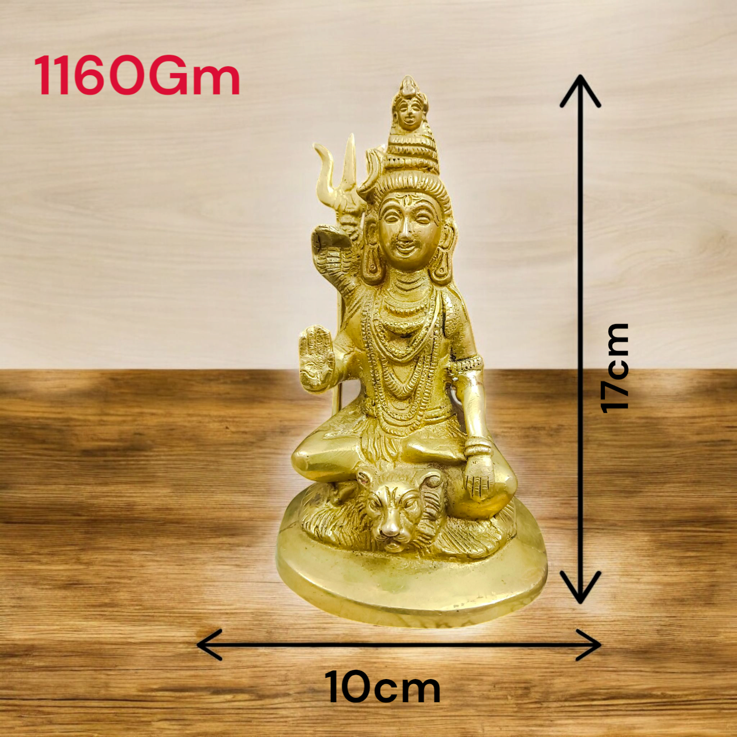 A divine Shiv Ji Brass Idol in a Blessing Pose, perfect for worship, meditation, and pooja room, symbolizing peace and protection.