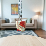 A handcrafted Rainbow Red Jasper Pendant made from natural tumbled gemstone, perfect for healing, emotional stability, and protection