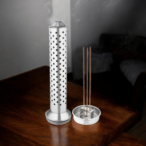 Agarbatti Stand with Ash Catcher & Free Incense – Hold Sticks Firmly for Puja