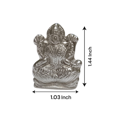 A high-quality image of a Lakshmi Ganesh In Parad Murti, crafted from pure mercury, symbolizing prosperity, wealth, and success, with intricate detailing and lab certification
