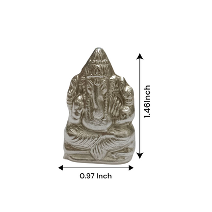A high-quality image of a Lakshmi Ganesh In Parad Murti, crafted from pure mercury, symbolizing prosperity, wealth, and success, with intricate detailing and lab certification