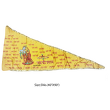 A high-quality image showcasing the Large Jai Shri Shyam Flag, featuring Radha Krishna symbols in a vibrant yellow color, ideal for temples and religious occasions.