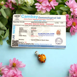 A lab-certified natural Machh Mani gemstone set in a pure silver pendant, offering spiritual and astrological benefits.