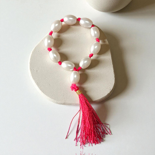 Natural Pearl Finger Mala 9+1 Beads  | Lab Certified | Spiritual Healing