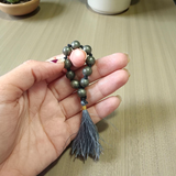 A lab-certified natural pyrite finger mala featuring 9+1 polished 8mm beads, ideal for meditation, chanting, and attracting positive energy