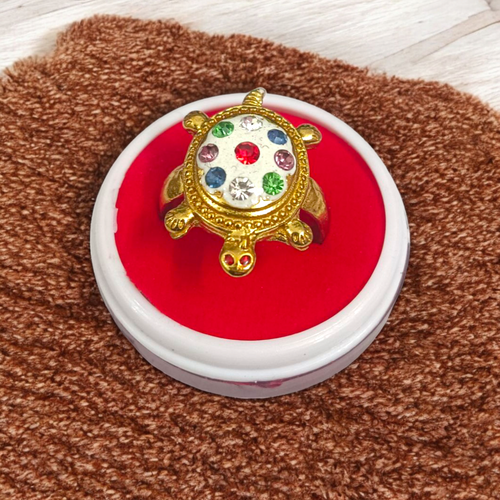 Tortoise Ring Gold Plated – Stylish Zircon Spiritual Jewelry for Positivity