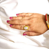 A luxurious Tortoise Ring, featuring zircon stones in a gold-plated design, symbolizing longevity, wisdom, and spiritual protection.