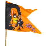 A&nbsp;large 40×60 inch Hanuman Ji Printed Flag featuring Lord Hanuman with "Jai Shri Ram" mantra, ideal for home, office, and religious occasions