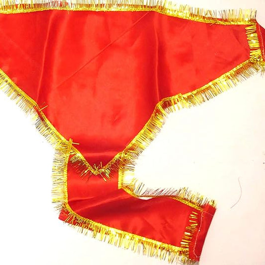 A red Hanuman Ji Langot (Bajrang Bali Lal Langot) with dimensions 18x18 inches, symbolizing devotion, strength, and protection for Lord Hanuman worship.