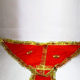 A red Hanuman Ji Langot (Bajrang Bali Lal Langot) with dimensions 18x18 inches, symbolizing devotion, strength, and protection for Lord Hanuman worship.