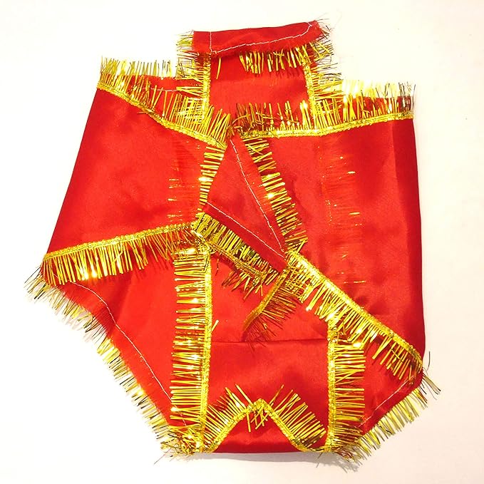 A red Hanuman Ji Langot (Bajrang Bali Lal Langot) with dimensions 18x18 inches, symbolizing devotion, strength, and protection for Lord Hanuman worship.