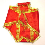 A red Hanuman Ji Langot (Bajrang Bali Lal Langot) with dimensions 18x18 inches, symbolizing devotion, strength, and protection for Lord Hanuman worship.