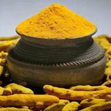 A set of 10 whole yellow turmeric roots (Sabut Haldi) used for health remedies, skin care, and spiritual rituals, offering natural healing benefits.