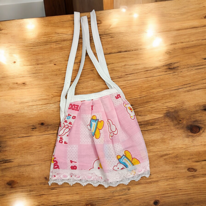 A set of 3 Laddu Gopal Jhabla dresses designed for 5-6 No. size Laddu Gopal idols, made from soft cotton fabric. Includes a summer dress and night dress for daily rituals and festivals.