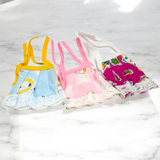A set of 3 Laddu Gopal Jhabla dresses made from soft cotton fabric, perfect for 0-1 No. size Laddu Gopal idols.