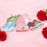 A set of 3 Laddu Gopal Jhabla dresses made from soft cotton fabric, perfect for 0-1 No. size Laddu Gopal idols.