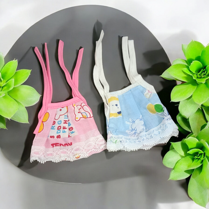 A set of 3 Laddu Gopal Jhabla dresses made from soft cotton fabric, perfect for 0-1 No. size Laddu Gopal idols.