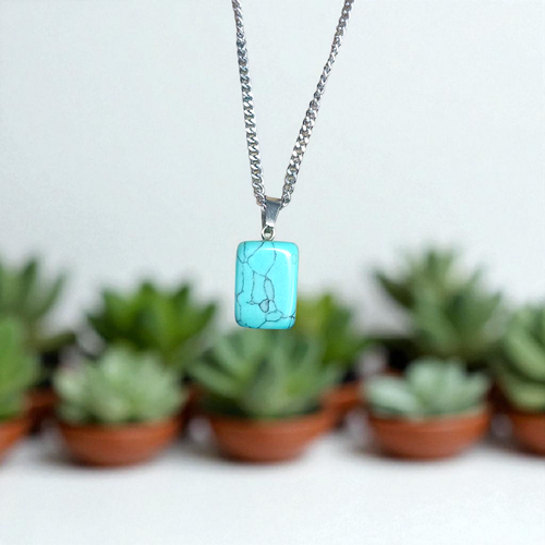 Hit Turquoise Blue Howlite Tumbled Stone – Lab Certified Healing Crystal | Gurupujan