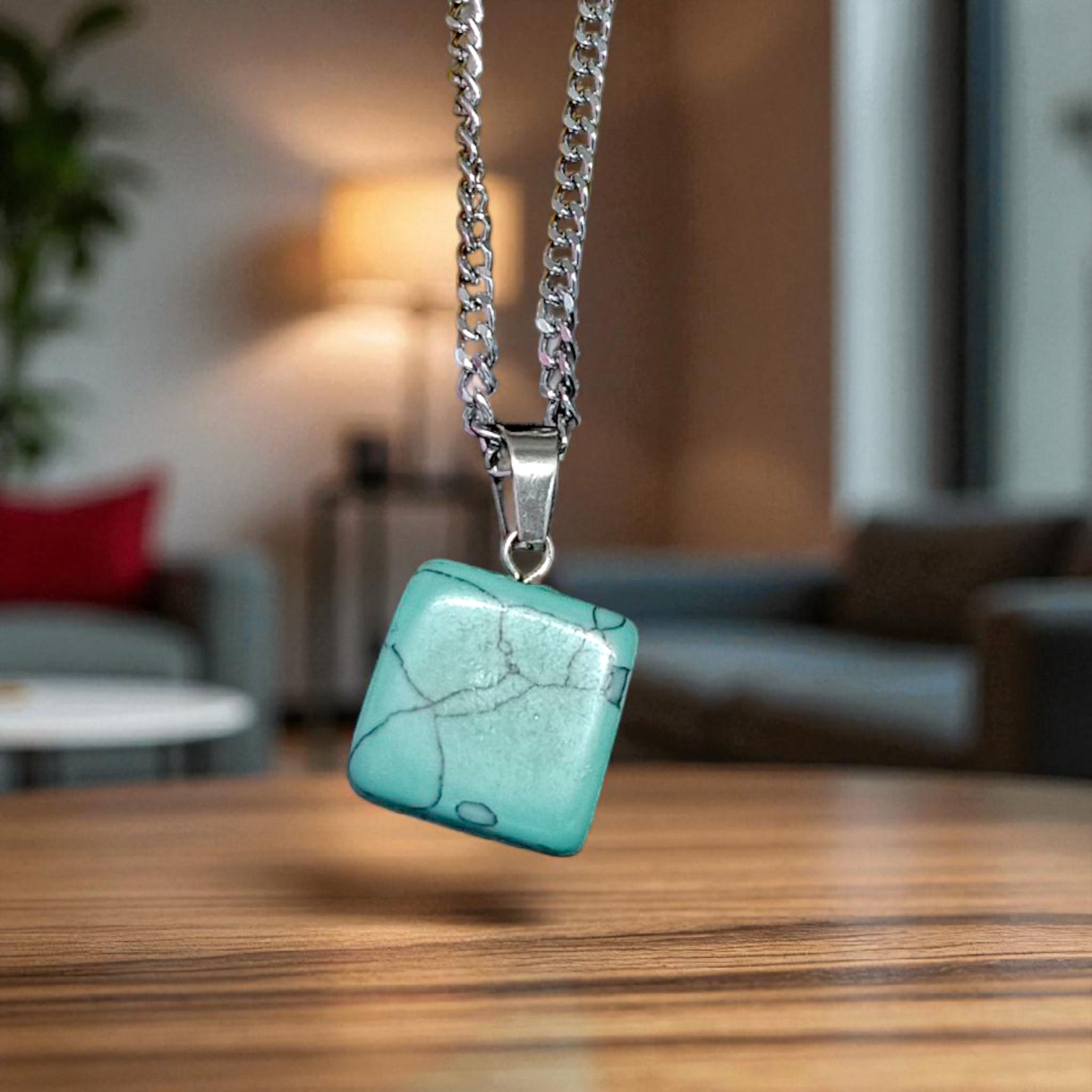 A set of Hit Turquoise Blue Howlite tumbled stones, featuring a mix of turquoise and white veins