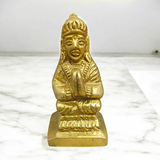A small brass Parvati Mata Murti idol, intricately designed with a divine representation of Maa Parvati, ideal for worship and spiritual practices.