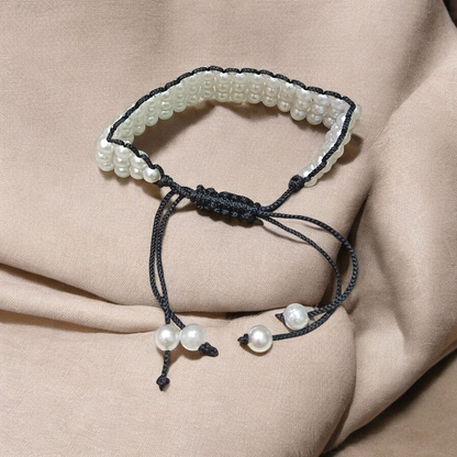 A stretchable white pearl (motii) bracelet with a timeless design, symbolizing purity, peace, and elegance – perfect for emotional balance and spiritual healing