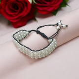 A stretchable white pearl (motii) bracelet with a timeless design, symbolizing purity, peace, and elegance – perfect for emotional balance and spiritual healing