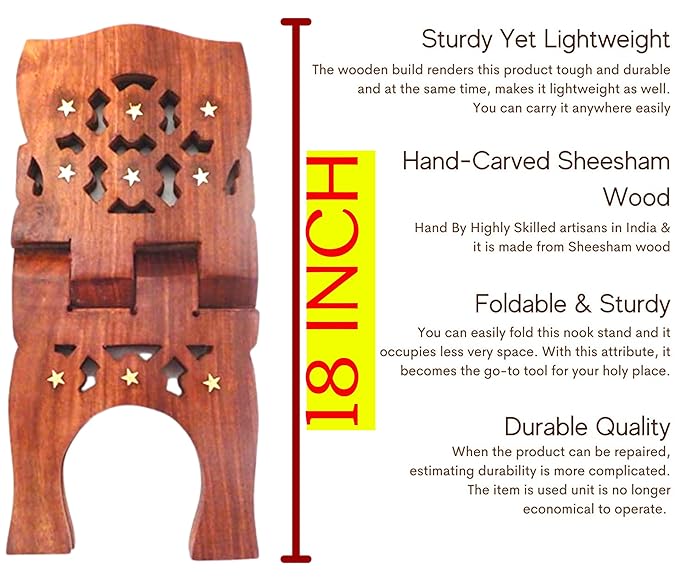 A sturdy and elegant Rahel Wooden Book Reading Stand with an adjustable angle, perfect for reading books, tablets, or documents hands-free.
