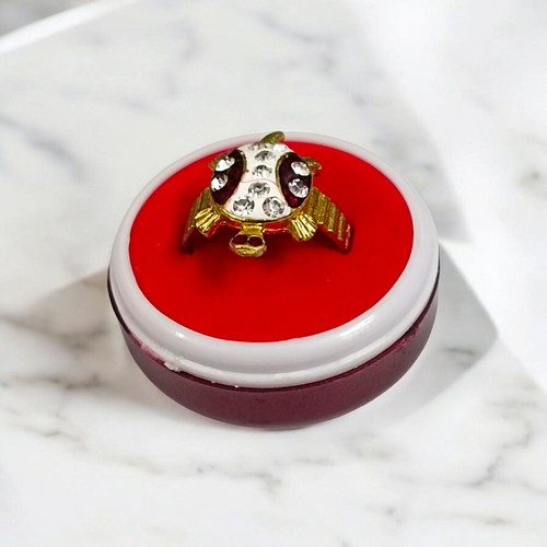 Tortoise Ring Gold Plated – White Zircon Stylish Spiritual Jewelry for Positivity