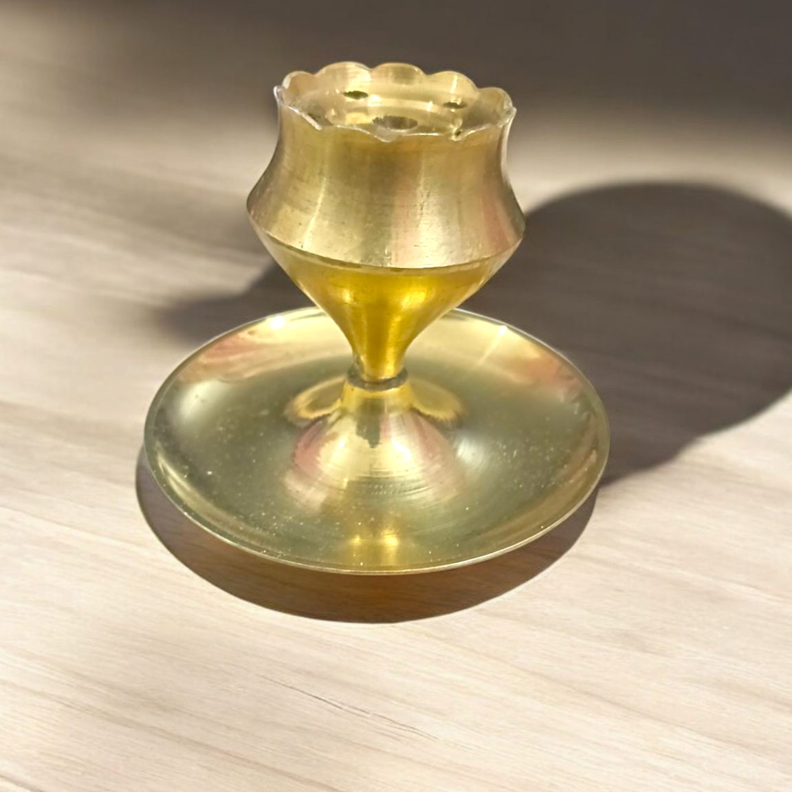 Agarbati Stand Pack Of 2 in Unique Brass Design, ideal for holding incense sticks during pooja or meditation.
