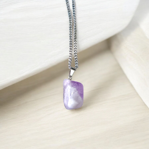 Amethyst Pendant Locket – Natural Stone for Spiritual Healing & Protection