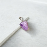 Amethyst Pendant – Natural Amethyst gemstone locket pendant on a chain, promoting emotional healing and spiritual awareness