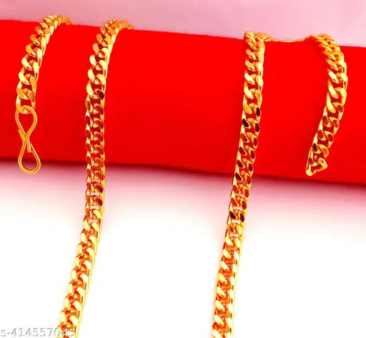 Artificial Gold Chain 1 Gram Gold Plated 20 Inch for boys and men, offering a stylish, affordable accessory for any occasion.