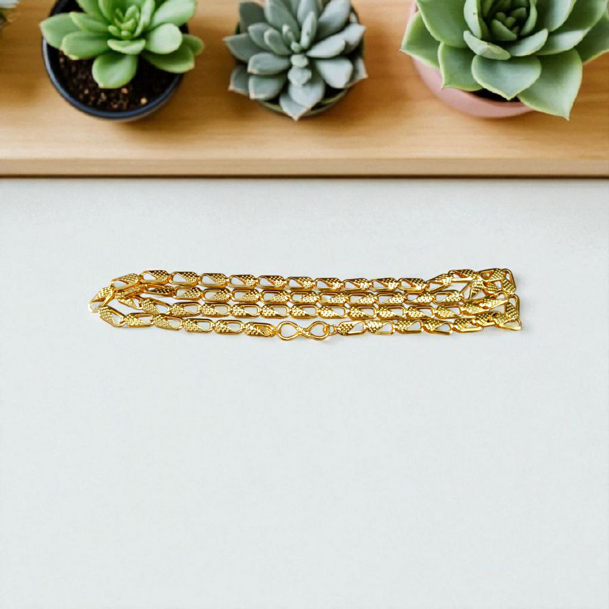 Artificial Gold Chain 1 Gram Gold Plated 21 Inch Vintage Nawabi Style, perfect for boys and girls, offering a stylish, classic design.