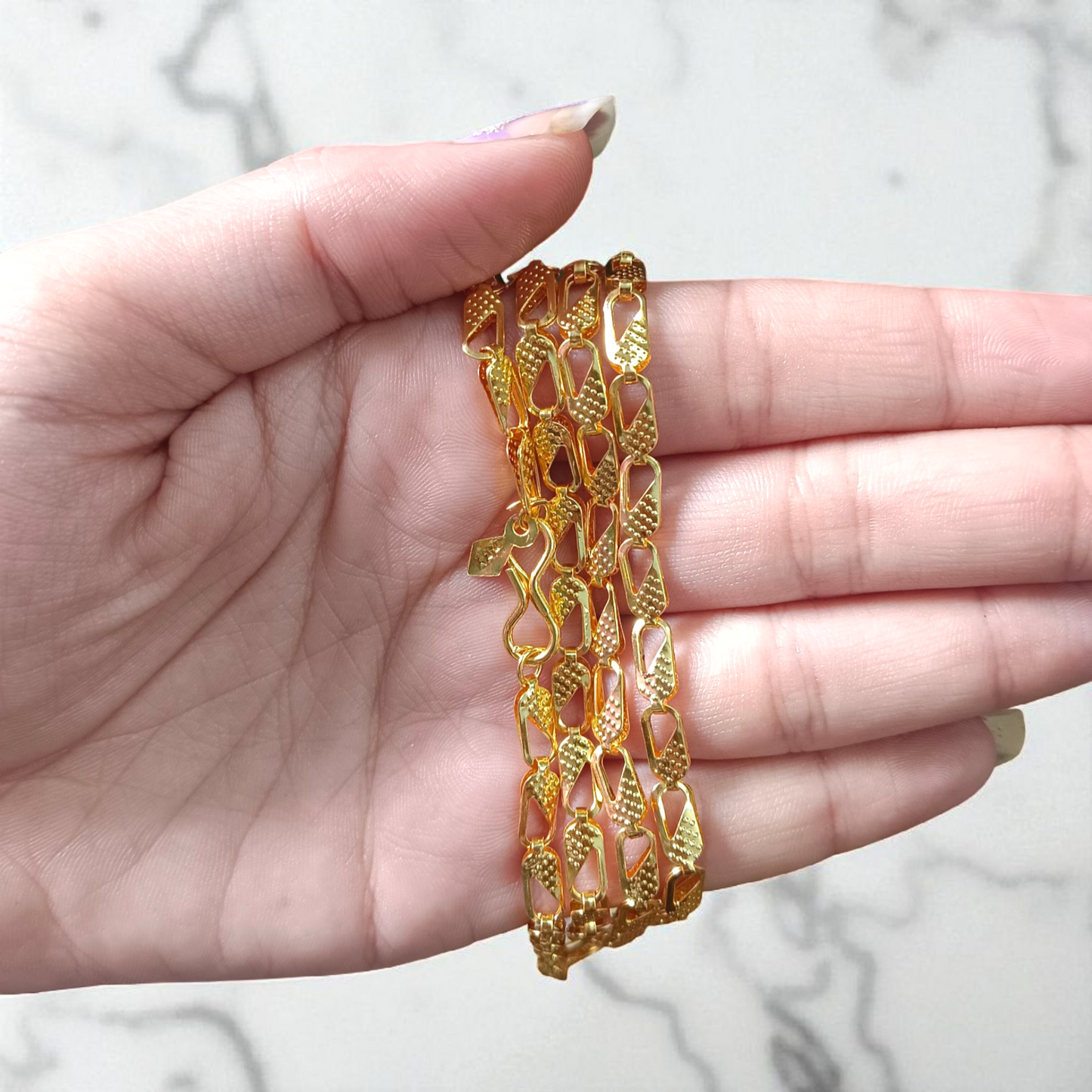 Artificial Gold Chain 1 Gram Gold Plated 21 Inch Vintage Nawabi Style, perfect for boys and girls, offering a stylish, classic design.