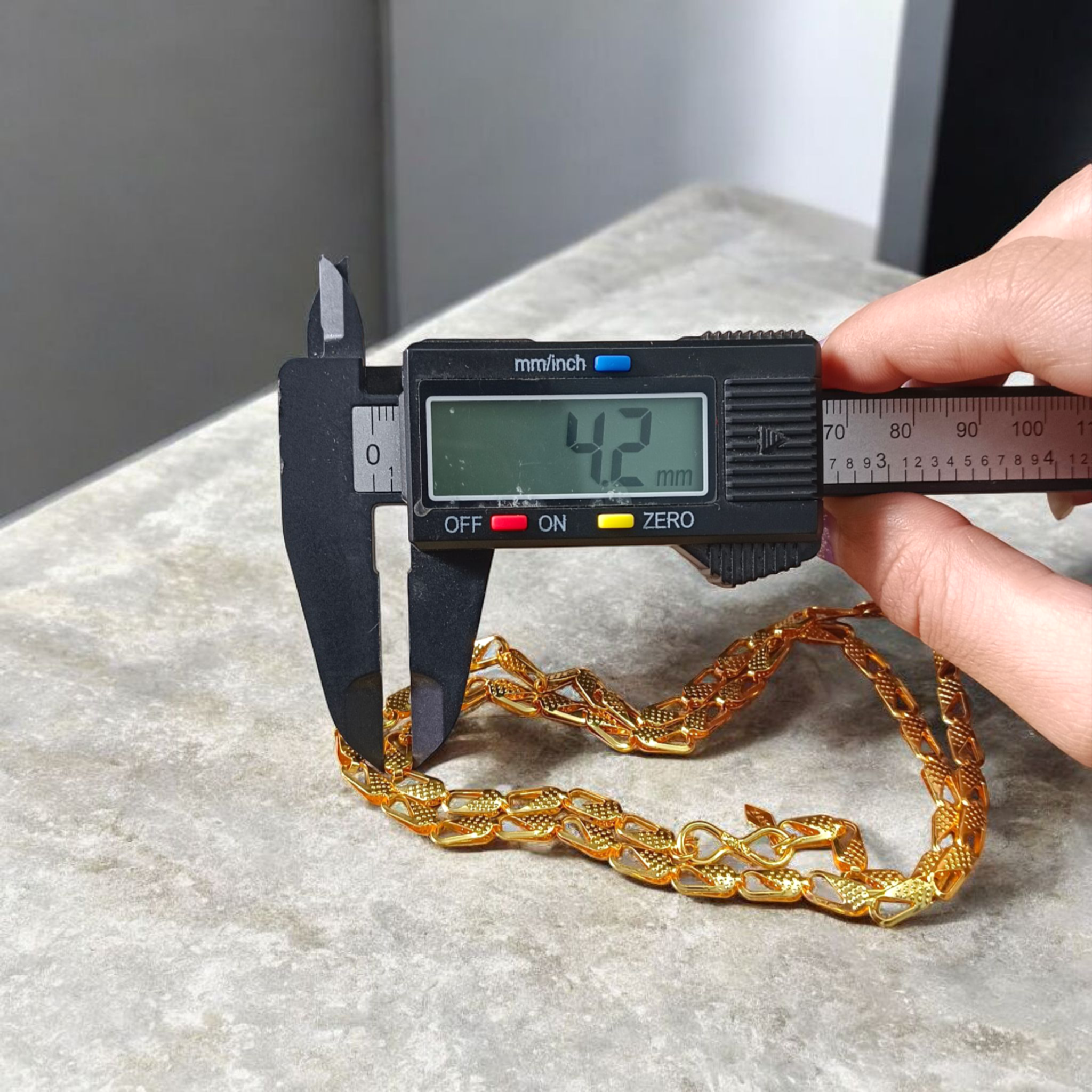 Artificial Gold Chain 1 Gram Gold Plated 21 Inch Vintage Nawabi Style, perfect for boys and girls, offering a stylish, classic design.