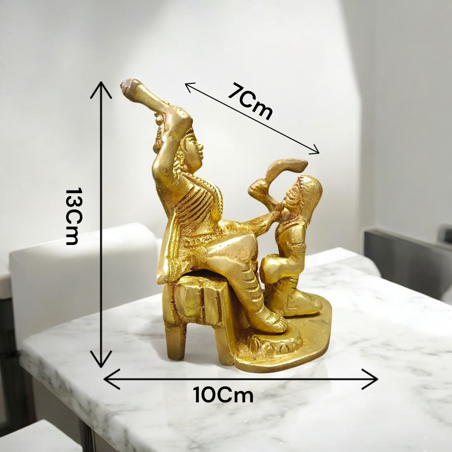 Baglamukhi Mata Statue in brass, 12cm in height, offering divine protection and blessings of prosperity and success