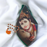Bal Gopal Gomukhi cotton bag for storing Japa Mala beads, designed for spiritual protection and purity.