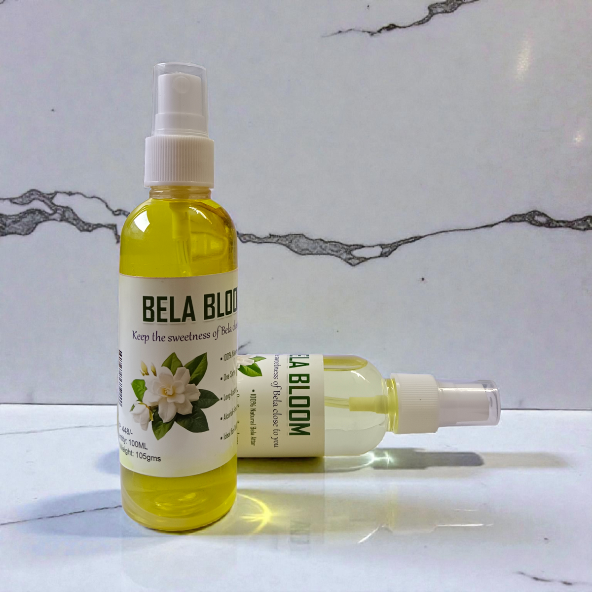 Bela Bloom Spray Attar 100ML set of 2 alcohol-free jasmine floral fragrance bottles