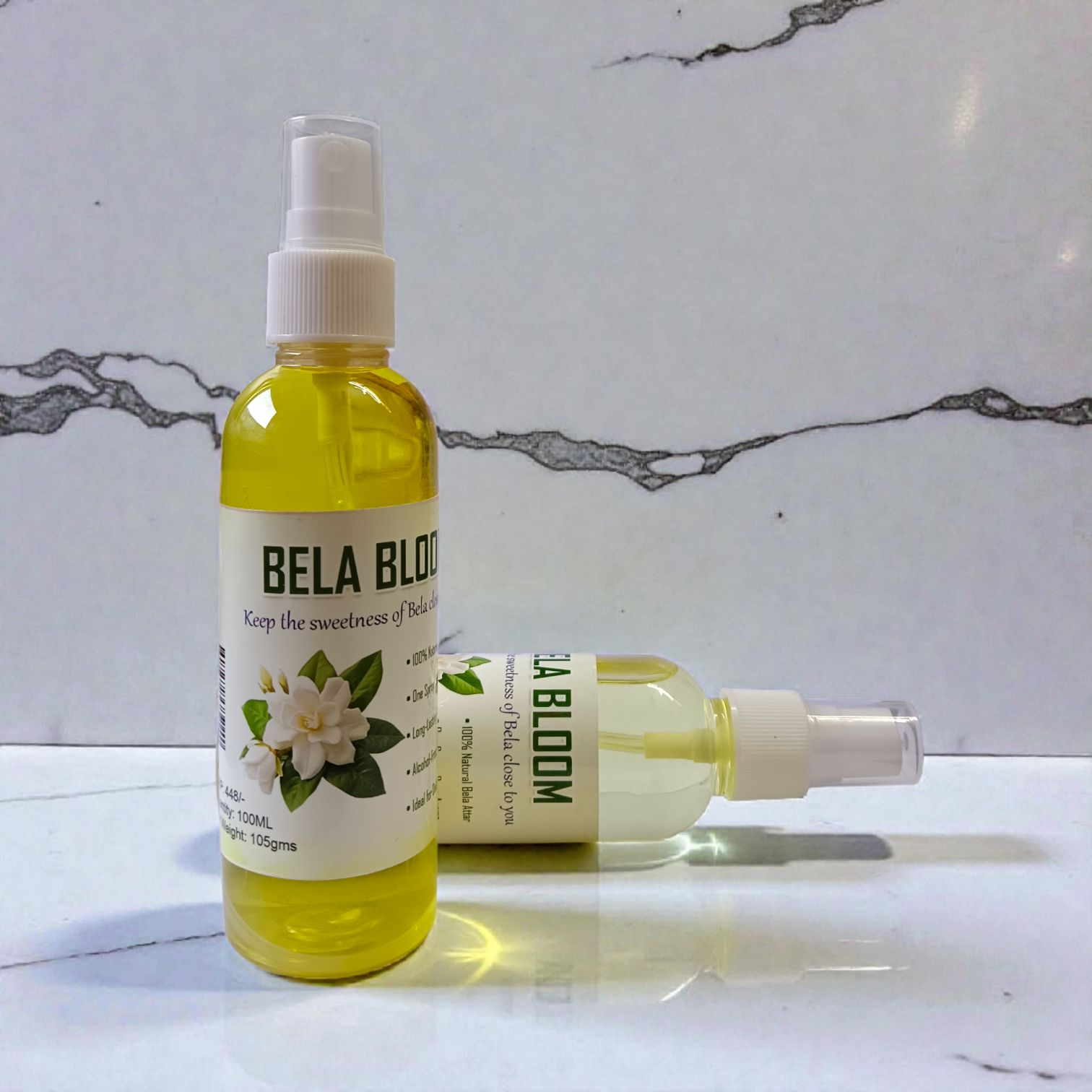 Bela Bloom Spray Attar 100ML set of 2 alcohol-free jasmine floral fragrance bottles