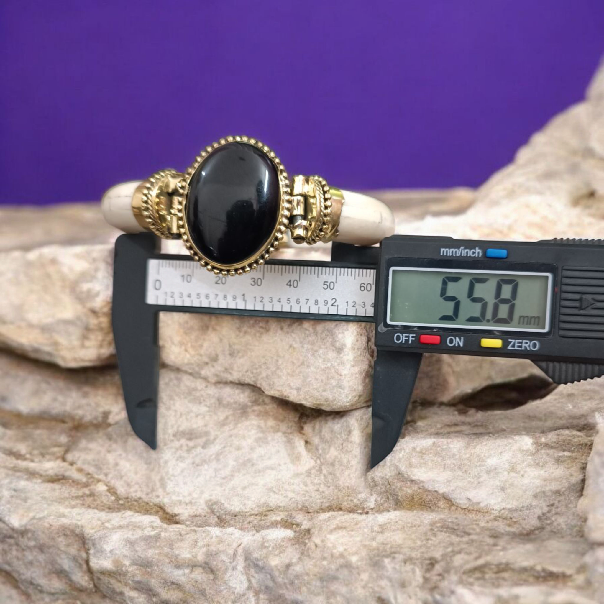 Black Agate Bracelet with Antique Finish, Sulemani Hakik Bracelet, Lab Certified, for protection and emotional healing.